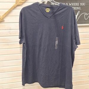 Brand new Ralph Lauren navy v neck t shirt